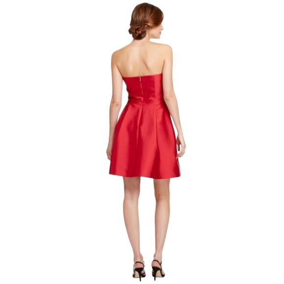 Vineyard Vines Red Silk and Cotton Strapless Dress Size 4 - Picture 2 of 6